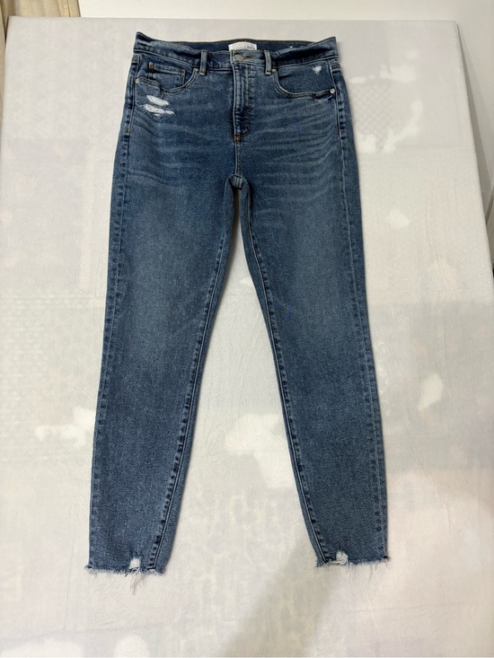 LOFT Denim - LOFT Women's High Rise Skinny Jeans in Dark Blue with Distressed Details SIZE 10